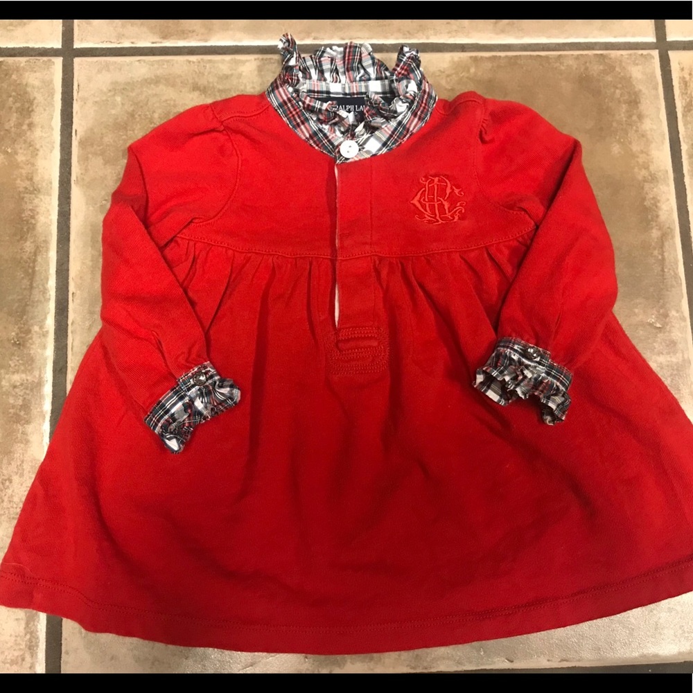 Ralph Lauren Baby Girl 9Mo Christmas Plaid Dress